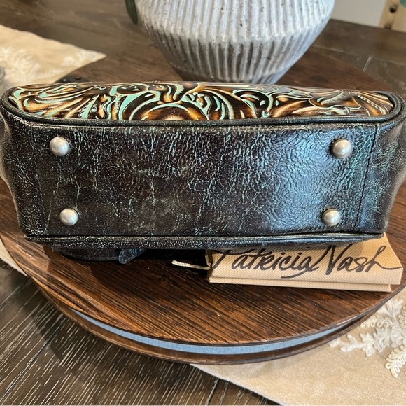 NWT Patricia Nash Gracie Brown and Turquoise Tooled Leather Bag - Picture 10 of 10